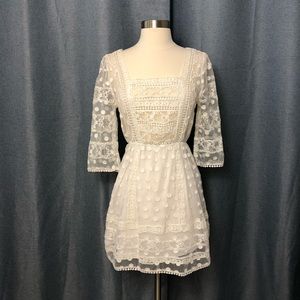 White Polka Dot Mini Dress